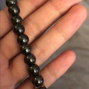 NWT Magnetic Hematite Stone Stretch Bracelet